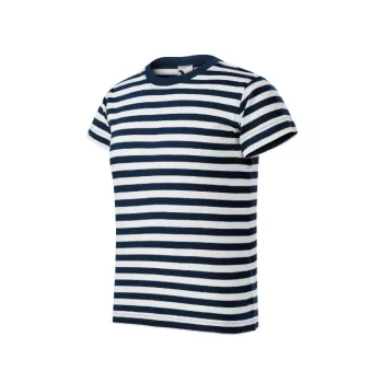   Malfini Sailor - Tengerészcsíkos gyerek póló - Tengerészkék/Fehér - 158 cm/12 éves