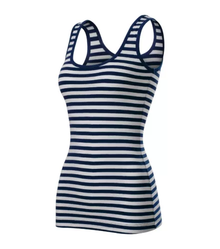 Malfini Sailor - Tengerészcsíkos női top/atléta - Tengerészkék/Fehér - XS