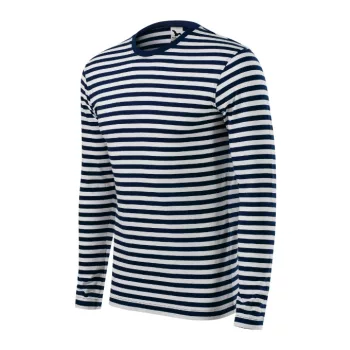   Malfini Sailor - Tengerészcsíkos hosszú ujjú unisex póló - Tengerészkék/Fehér - 3XL