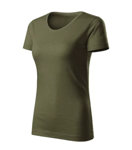 Malfini Gulf - 100 % organikus pamut, címkementes női póló - Military - XS