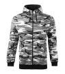 Malfini Camo Zipper - Bolyhos belsős, cipzáras férfi pulóver - Szürke terepszín - M