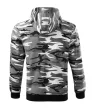 Malfini Camo Zipper - Bolyhos belsős, cipzáras férfi pulóver - Szürke terepszín - M