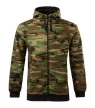 Malfini Camo Zipper - Bolyhos belsős, cipzáras férfi pulóver - Barna terepszín - XL
