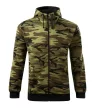 Malfini Camo Zipper - Bolyhos belsős, cipzáras férfi pulóver - Zöld terepszín - XL