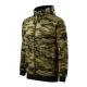 Malfini Camo Zipper - Bolyhos belsős, cipzáras férfi pulóver - Zöld terepszín - 3XL