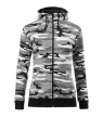 Malfini Camo Zipper - Bolyhos belsős, cipzáras női pulóver - Szürke terepszín - S