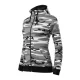 Malfini Camo Zipper - Bolyhos belsős, cipzáras női pulóver - Szürke terepszín - L
