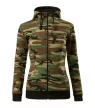Malfini Camo Zipper - Bolyhos belsős, cipzáras női pulóver - Barna terepszín - XS