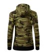 Malfini Camo Zipper - Bolyhos belsős, cipzáras női pulóver - Zöld terepszín - 2XL