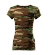 Malfini Camo Pure - Íves szabású női póló - Barna terepszín - XL
