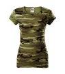 Malfini Camo Pure - Íves szabású női póló - Zöld terepszín - XL