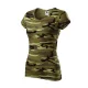 Malfini Camo Pure - Íves szabású női póló - Zöld terepszín - 2XL