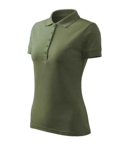 Malfini Pique Polo Free - Címkementes női galléros póló - Khaki - M