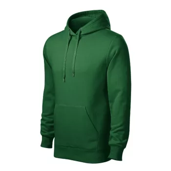   Malfini Cape Free - Kenguru zsebes, kapucnis, címkementes férfi pulóver - Üvegzöld - 3XL
