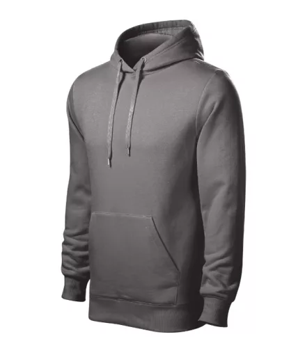 Malfini Cape Free - Kenguru zsebes, kapucnis, címkementes férfi pulóver - Acélszürke - 2XL