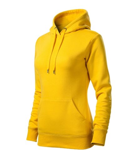 Cape Free - Kenguru zsebes, kapucnis, címkementes női pulóver - Sárga - 2XL