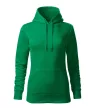 Malfini Cape Free - Kenguru zsebes, kapucnis, címkementes női pulóver - Fűzöld - 2XL