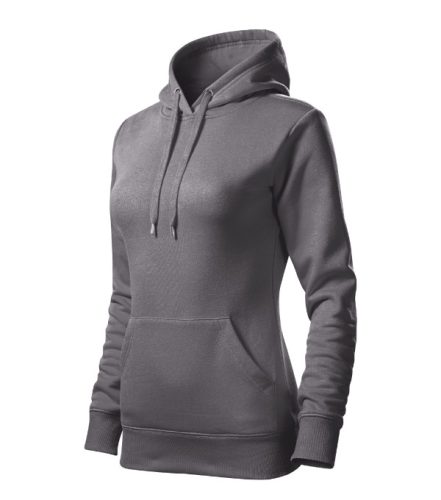Cape Free - Kenguru zsebes, kapucnis, címkementes női pulóver - Acélszürke - 2XL
