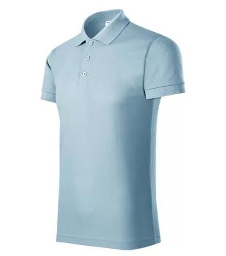 Piccolio Joy - Kitéphető címkés férfi galléros póló - Égszínkék - 3XL
