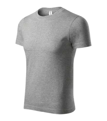 Piccolio Paint - 100 % pamut unisex póló - Sötétszürke melírozott - XS