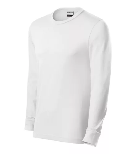 Rimeck Resist LS - 100 % előpréselt pamut, hosszú ujjú unisex póló - Fehér - M