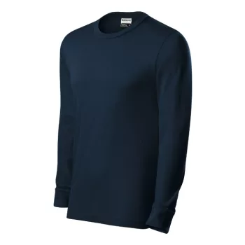   Rimeck Resist LS - 100 % előpréselt pamut, hosszú ujjú unisex póló - Tengerészkék - L