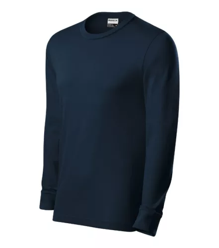 Rimeck Resist LS - 100 % előpréselt pamut, hosszú ujjú unisex póló - Tengerészkék - 3XL