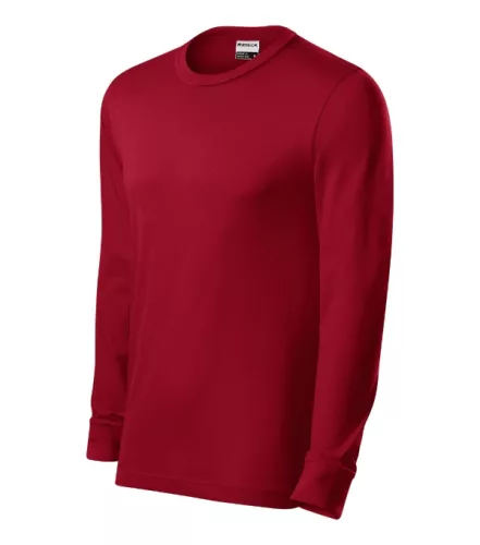 Rimeck Resist LS - 100 % előpréselt pamut, hosszú ujjú unisex póló - Marlboro piros - 2XL
