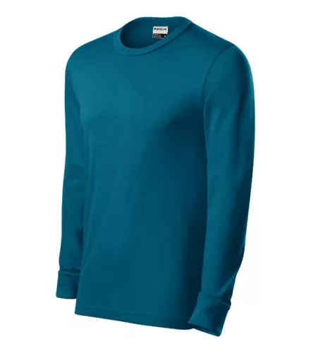 Rimeck Resist LS - 100 % előpréselt pamut, hosszú ujjú unisex póló - Petrol kék - 2XL