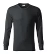 Rimeck Resist LS - 100 % előpréselt pamut, hosszú ujjú unisex póló - Ébenszürke - M