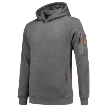   Tricorp Premium Hooded Sweater - Bolyhos belsős, cipzáras zsebes férfi pulóver - Stone melange - 4XL