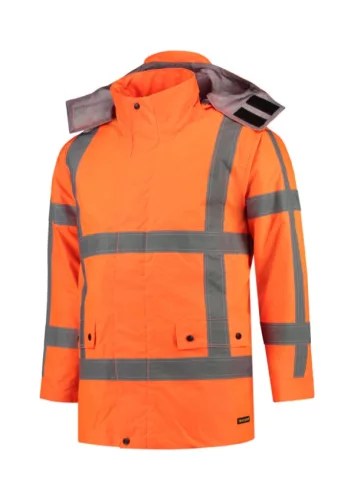 Tricorp RWS - Vízálló, szélálló és lélegző anyagú, jólláthatósági parka munkakabát - Fluoreszkáló narancssárga - 2XL