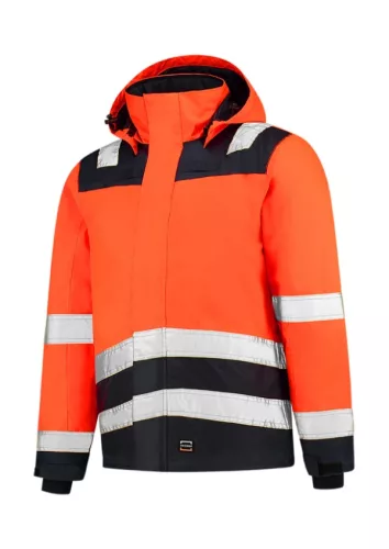 Tricorp Midi Parka High Vis Bicolor - Vízálló, szélálló és lélegző anyagú, jólláthatósági munkakabát - Fluoreszkáló narancssárga - 4XL