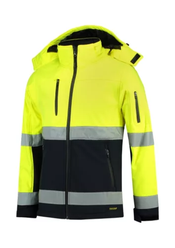 Tricorp Bi-color EN ISO 20471 Softshell - Vízálló, szélálló és lélegző anyagú, jólláthatósági munkakabát - Fluoreszkáló sárga - L