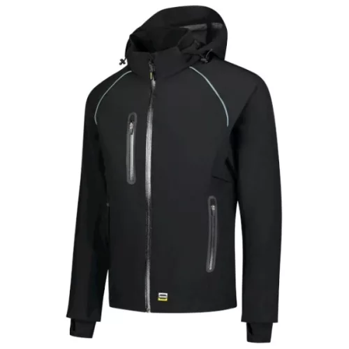 Tricorp Tech Shell - Vízálló, szélálló és lélegző anyagú unisex kabát - Fekete - S