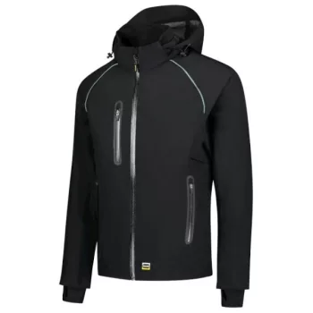   Tricorp Tech Shell - Vízálló, szélálló és lélegző anyagú unisex kabát - Fekete - 3XL