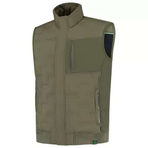 Tricorp Puffer Bodywarmer Rewear - Szélálló és vízlepergető anyagú unisex mellény - Army - L