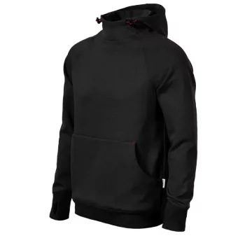   RIMECK Vertex Hoodie - Kapucnis, kenguru zsebes férfi pulóver - Fekete - M