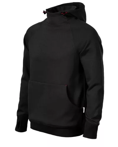RIMECK Vertex Hoodie - Kapucnis, kenguru zsebes férfi pulóver - Fekete - M
