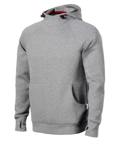 RIMECK Vertex Hoodie - Kapucnis, kenguru zsebes férfi pulóver - Sötétszürke melírozott - S