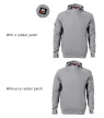 RIMECK Vertex Hoodie - Kapucnis, kenguru zsebes férfi pulóver - Sötétszürke melírozott - M