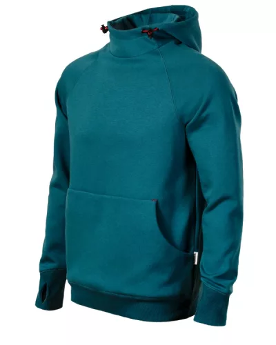 RIMECK Vertex Hoodie - Kapucnis, kenguru zsebes férfi pulóver - Petrol kék - S