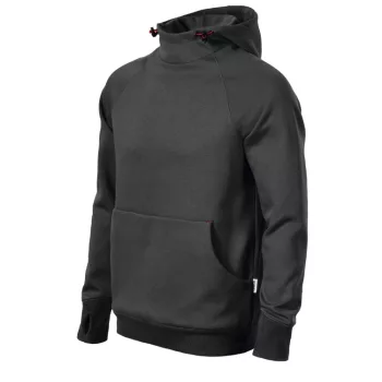   RIMECK Vertex Hoodie - Kapucnis, kenguru zsebes férfi pulóver - Ébenszürke - L