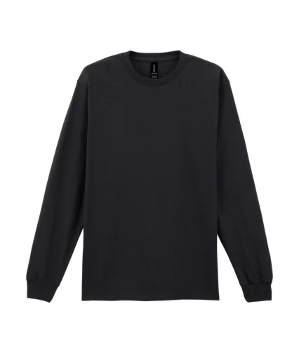Gildan ULTRA COTTON™ -  Hosszú, passzés ujjú unisex póló - Fekete - S
