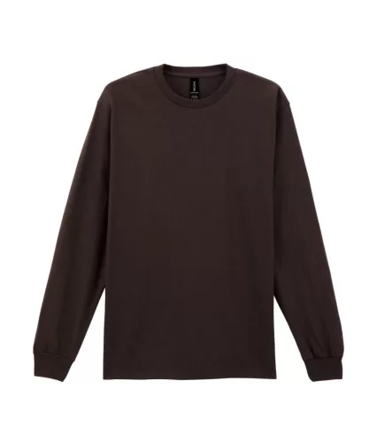 Gildan ULTRA COTTON™ -  Hosszú, passzés ujjú unisex póló - Dark Chocolate - S