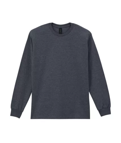 Gildan ULTRA COTTON™ -  Hosszú, passzés ujjú unisex póló - Dark Heather - M