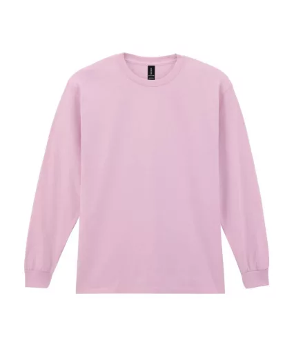 Gildan ULTRA COTTON™ -  Hosszú, passzés ujjú unisex póló - Light Pink - L