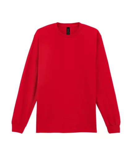 Gildan ULTRA COTTON™ -  Hosszú, passzés ujjú unisex póló - Piros - S