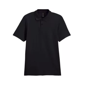   Gildan SOFTSTYLE® - Pamut pique férfi galléros póló - Fekete - 3XL