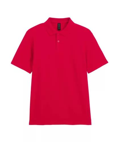 Gildan SOFTSTYLE® - Pamut pique férfi galléros póló - Piros - M